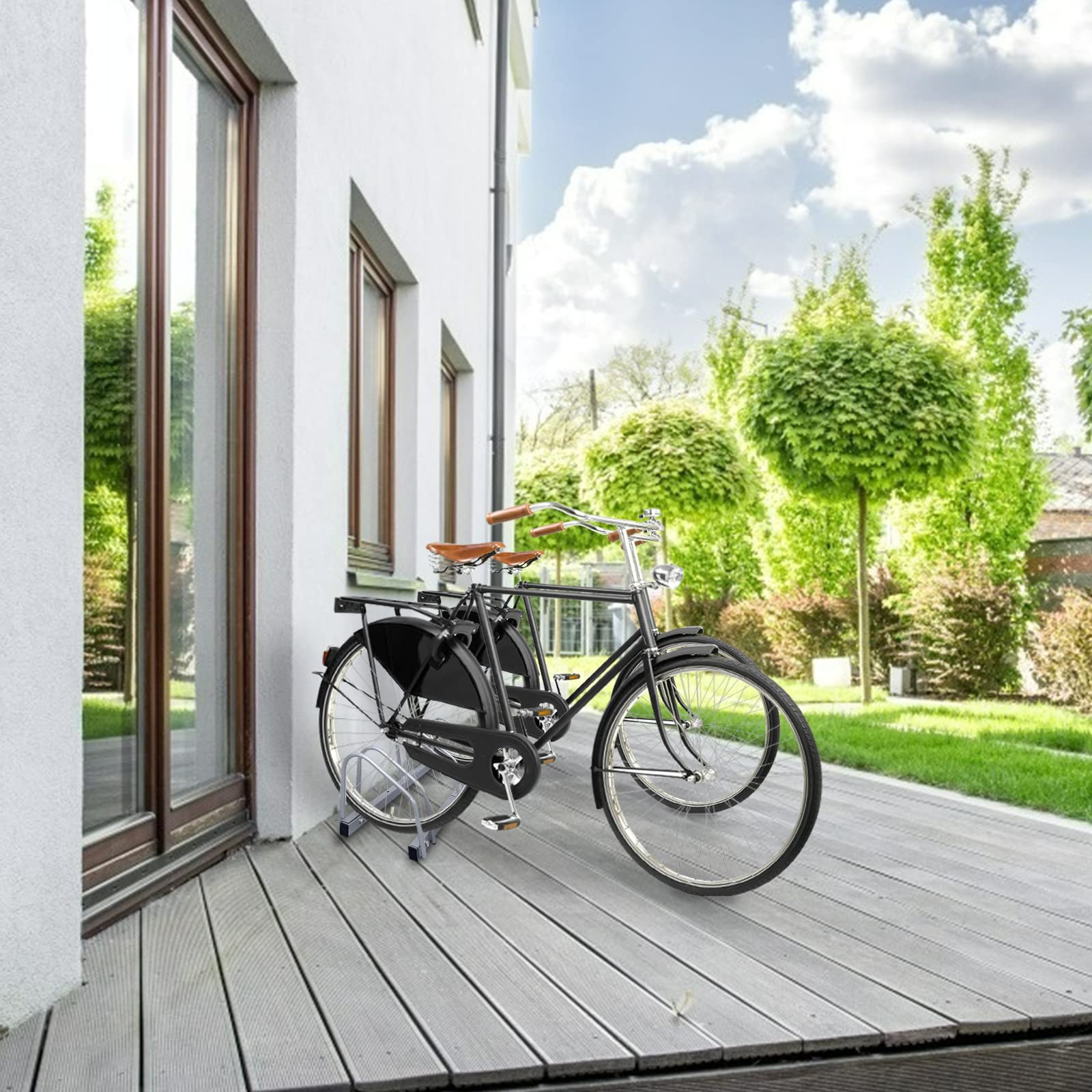Portabicicletas Aparcamiento Portabicicletas | Soporte de rueda con soporte de pared | 3 estacionamientos para bicicletas | Adecuado para neumáticos de 35-55 mm | acero galvanizado 3 he