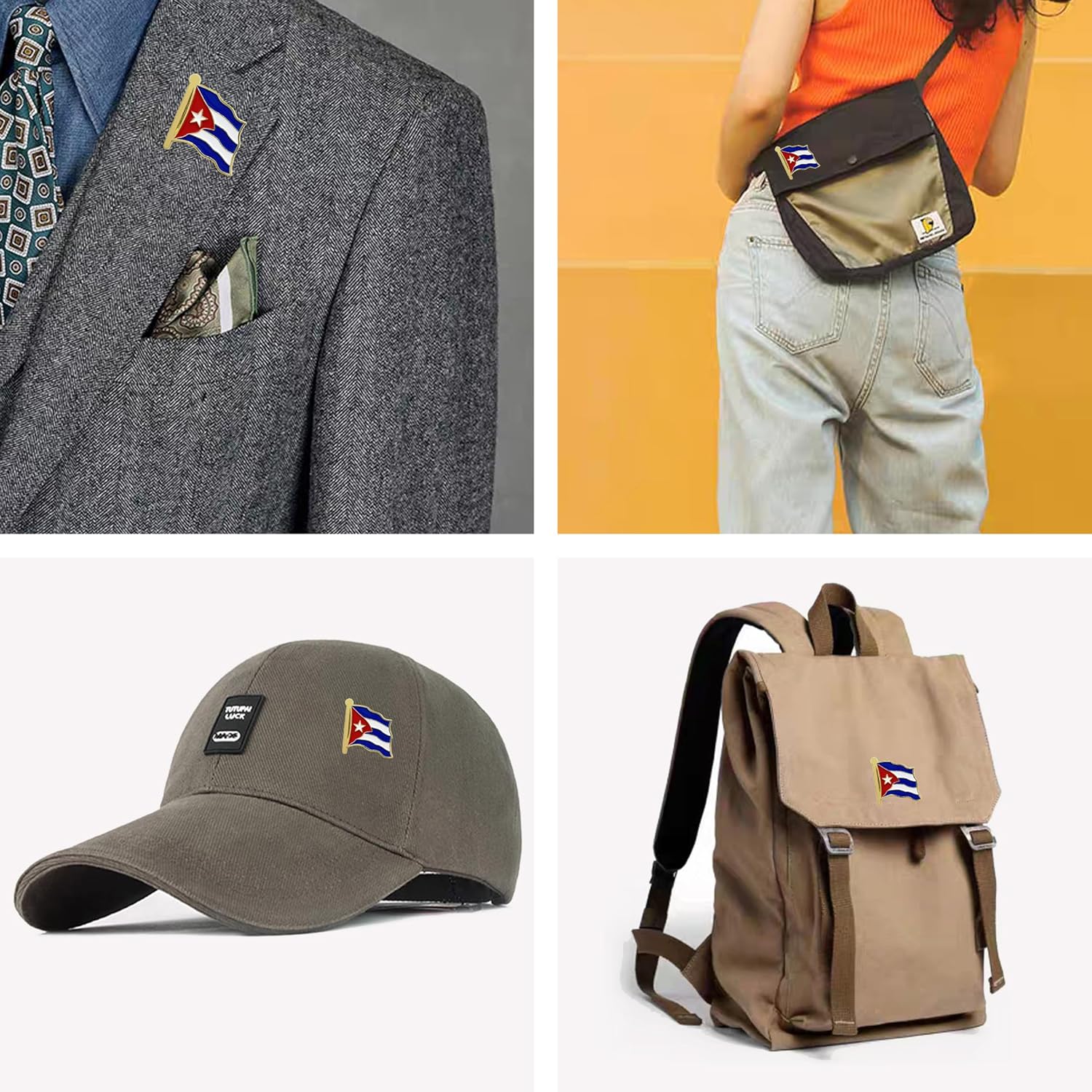 stidsds Cuba Flag Pin - Cuba Flags Pins Lapel Cuban Flag Enamel Lapel Pin Men Women Suit & Waving Patriotic Metal Badge Souvenir Hat Backpacks Decoration(4 Pack) - Image 7