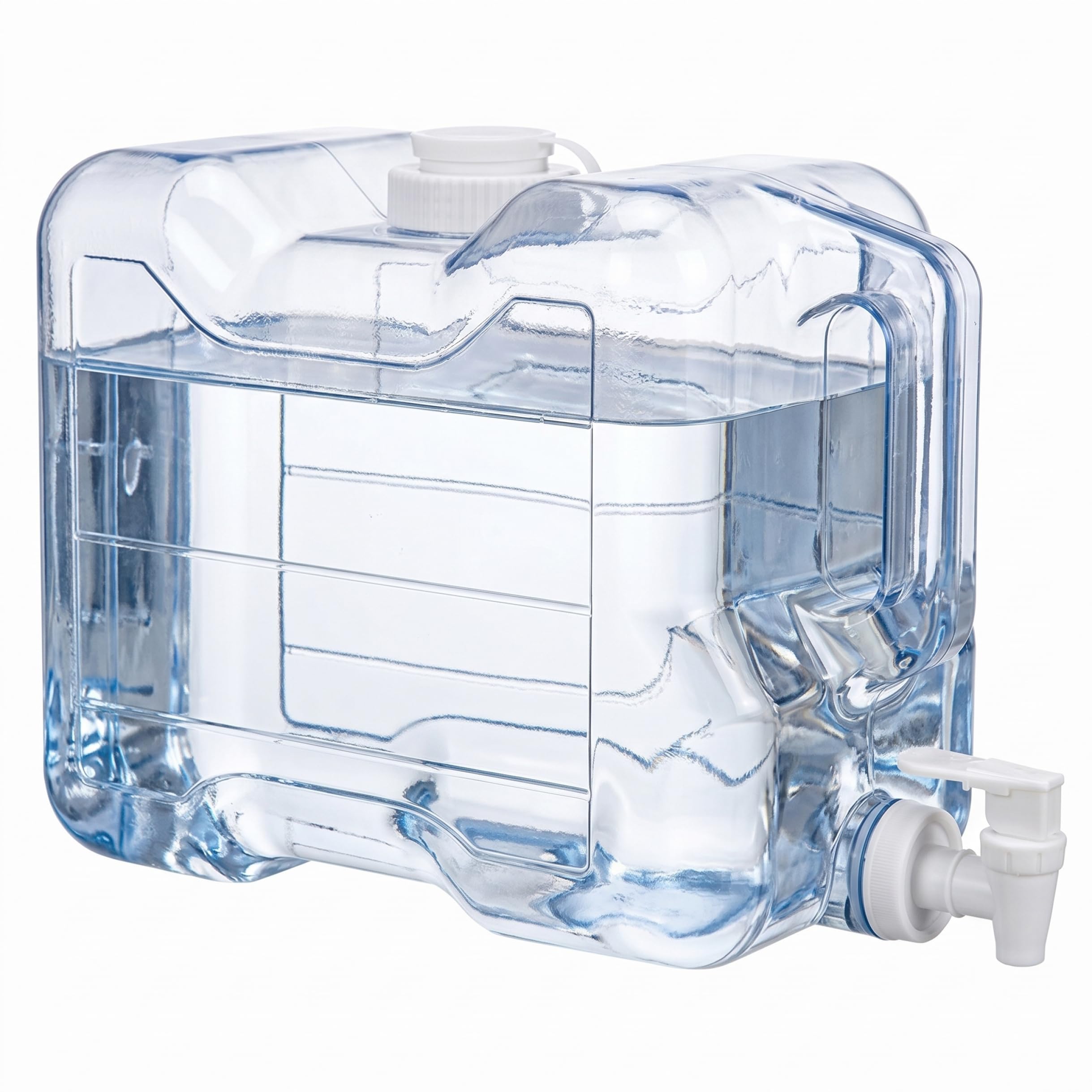AwnsIMfreien Fridge Water Dispenser, 5.7L Refrigerator Water Container with Spigot - Portable Square Beverage Dispenser With Handle, Transparent Blue, for Fridge