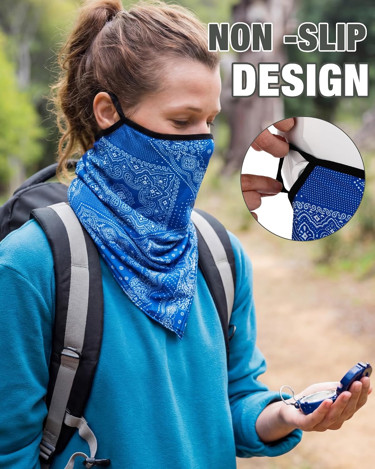 JaGely 12 Pack Neck Gaiters Scarf Elastic Wrap Mask Ear Loop Headband Absorbing for Women Men Sports Yoga Running Hiking