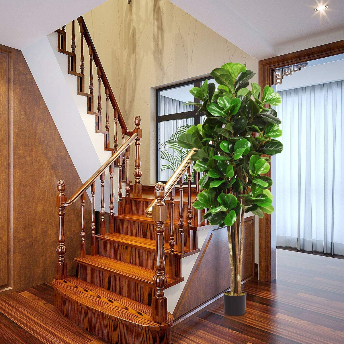 Amazon｜TANGKULA 観葉植物 フェイク 180cm 大型 フェイクグリーン