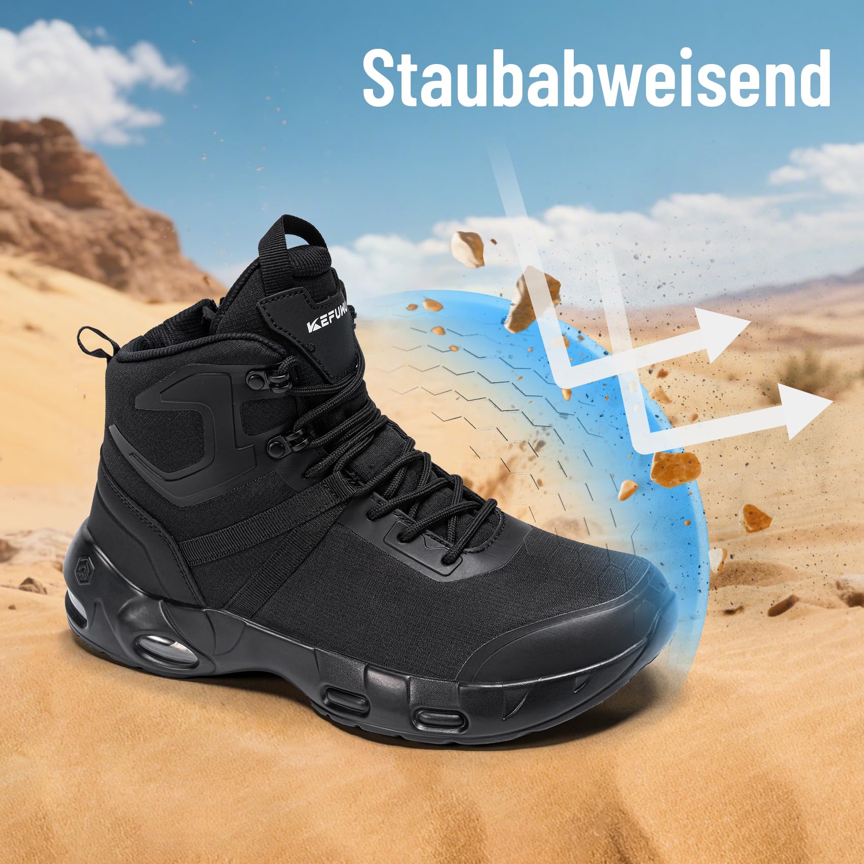 Militärische Taktische Herren Damen Arbeitsstiefel Wasserdicht | Trekking Wanderschuhe Leicht Kampfstiefel Arbeits Wanderstiefel Rutschfest Boot Zipper