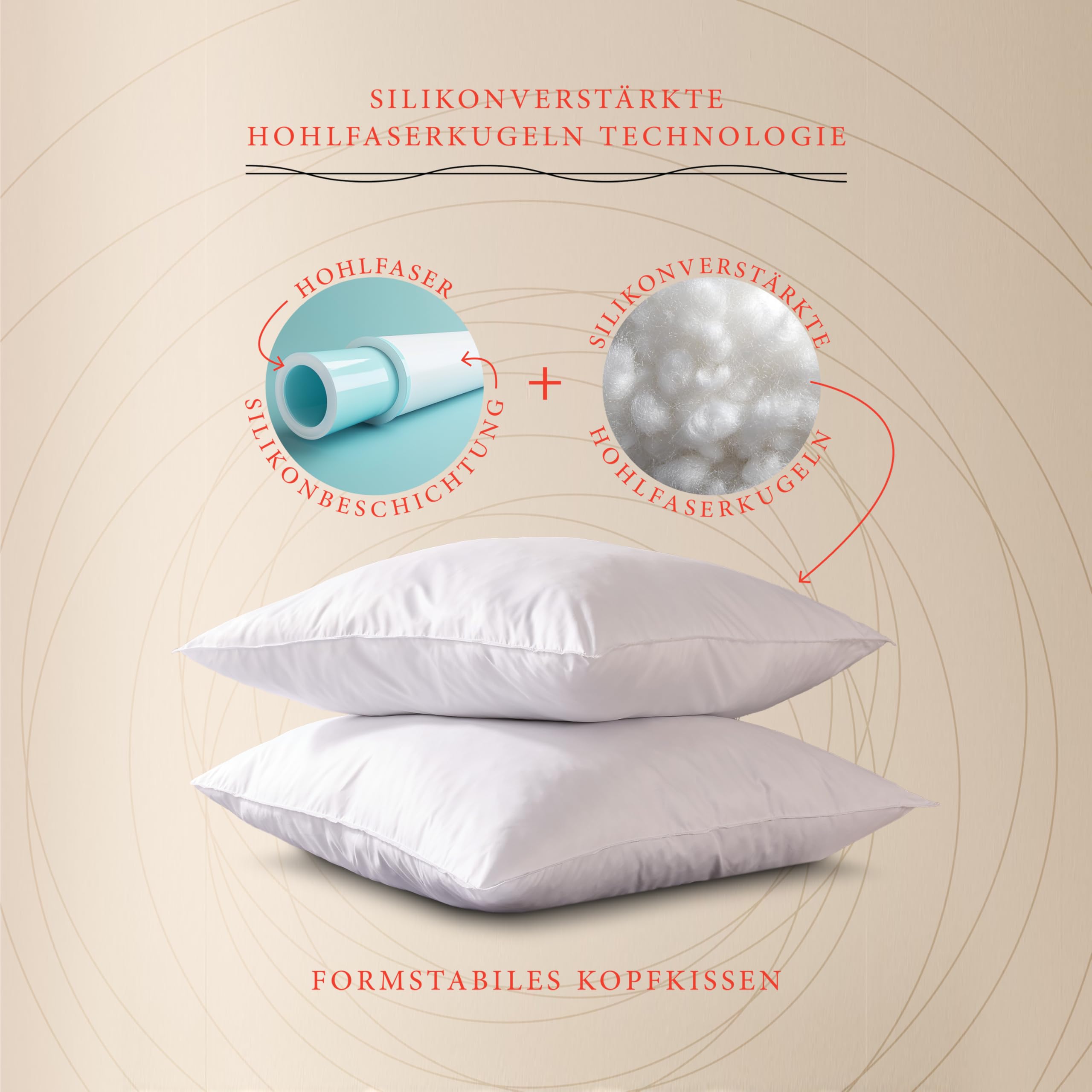 Pullman Kopfkissen 80x80 cm – 2er Set Hotelqualität Mikrofaser Kissen für Nackenschmerzen, Bequemes Allergiker Schlafkissen mit 1000 g Füllmaterial, Oeko-Tex zertifiziertes Bett Kissen (80 x 80)