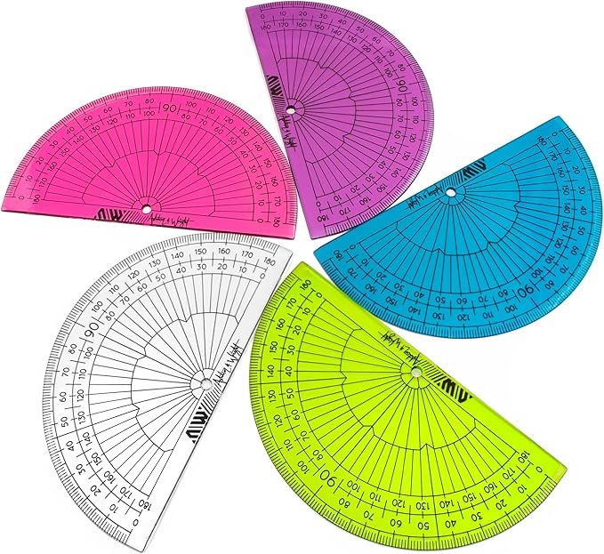 Ashton and Wright 180 Degree Protractor 10cm Lightweight School