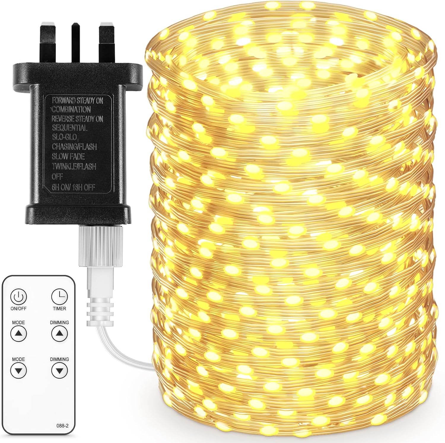 HCYW Fairy Lights Plug in, 50M 500 LED Warm White, Outdoor Fairy Lights