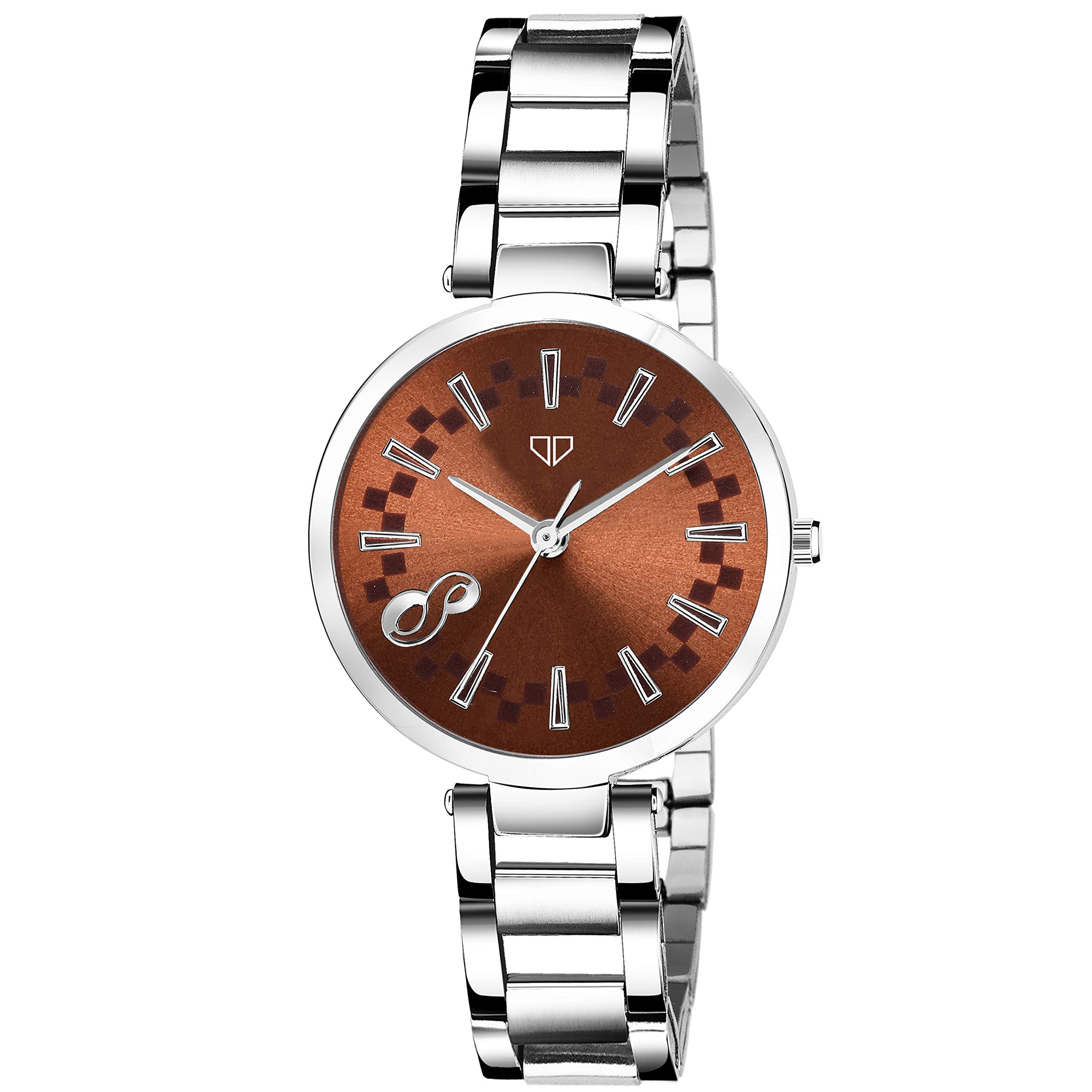 Walrus Brown Dial Analog Womens Watch - Silver Metal Chain, Elegant Design, 30mm- Professional & Casual Use- Women’s Wrist Watch for Gift (B083W4STJH) Amazon Price History, Amazon Price Tracker