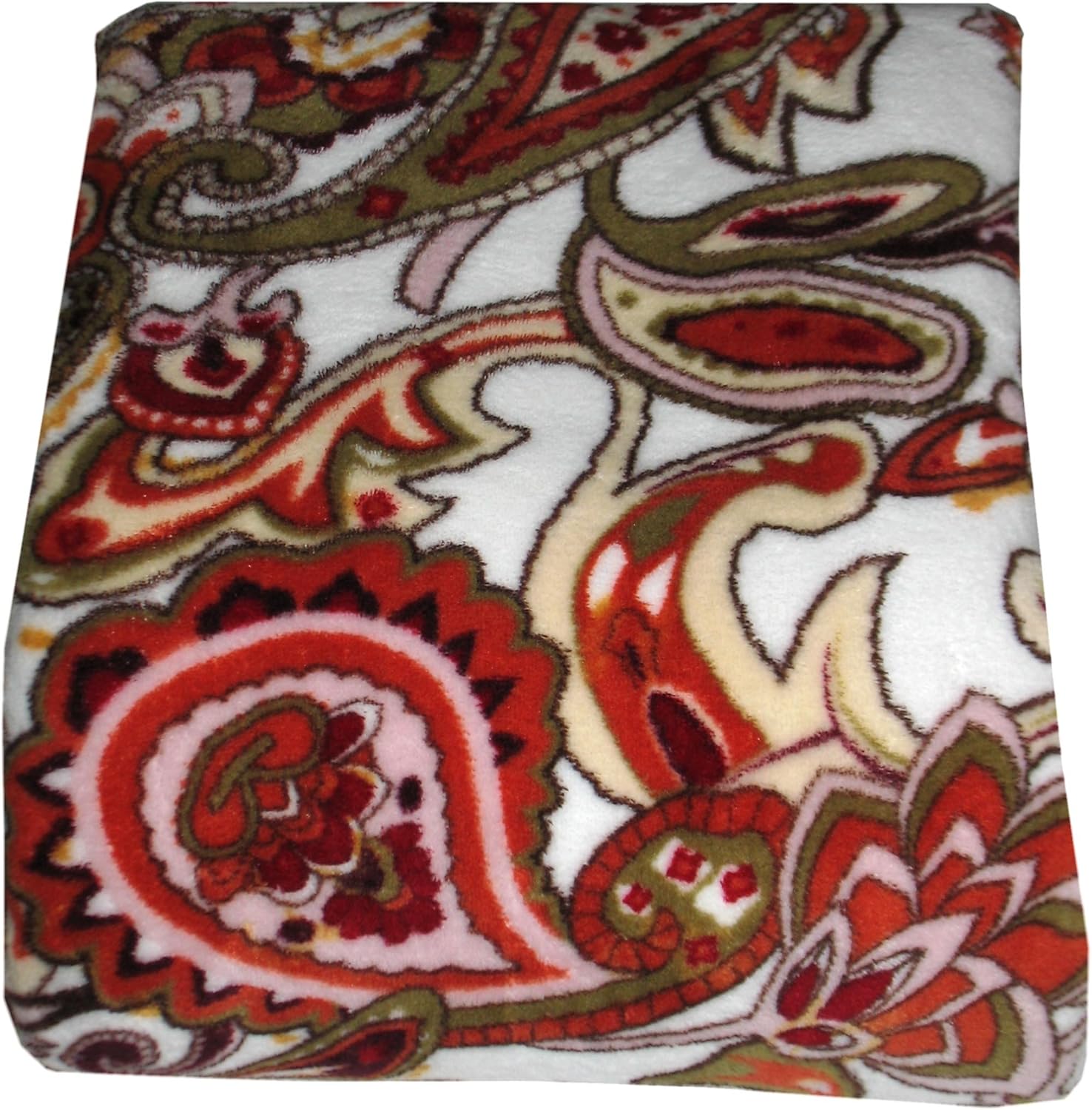 Soft Microplush Reversible Paisley Printed Throw Blanket