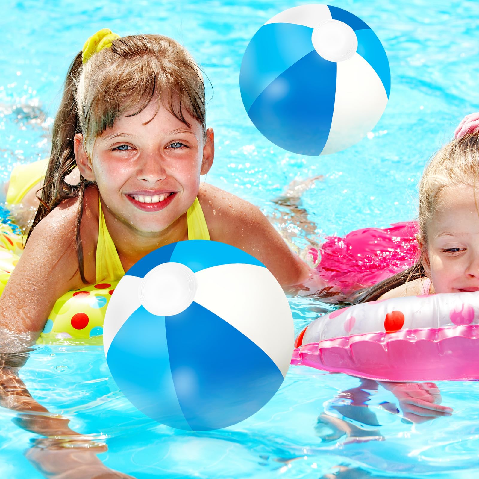Pelotas inflables de playa inflables de 16 pulgadas, redondas, de PVC, lindos juguetes para verano, temática tropical hawaiana, decoración de fiesta en la playa, accesorios de juego de arena 5