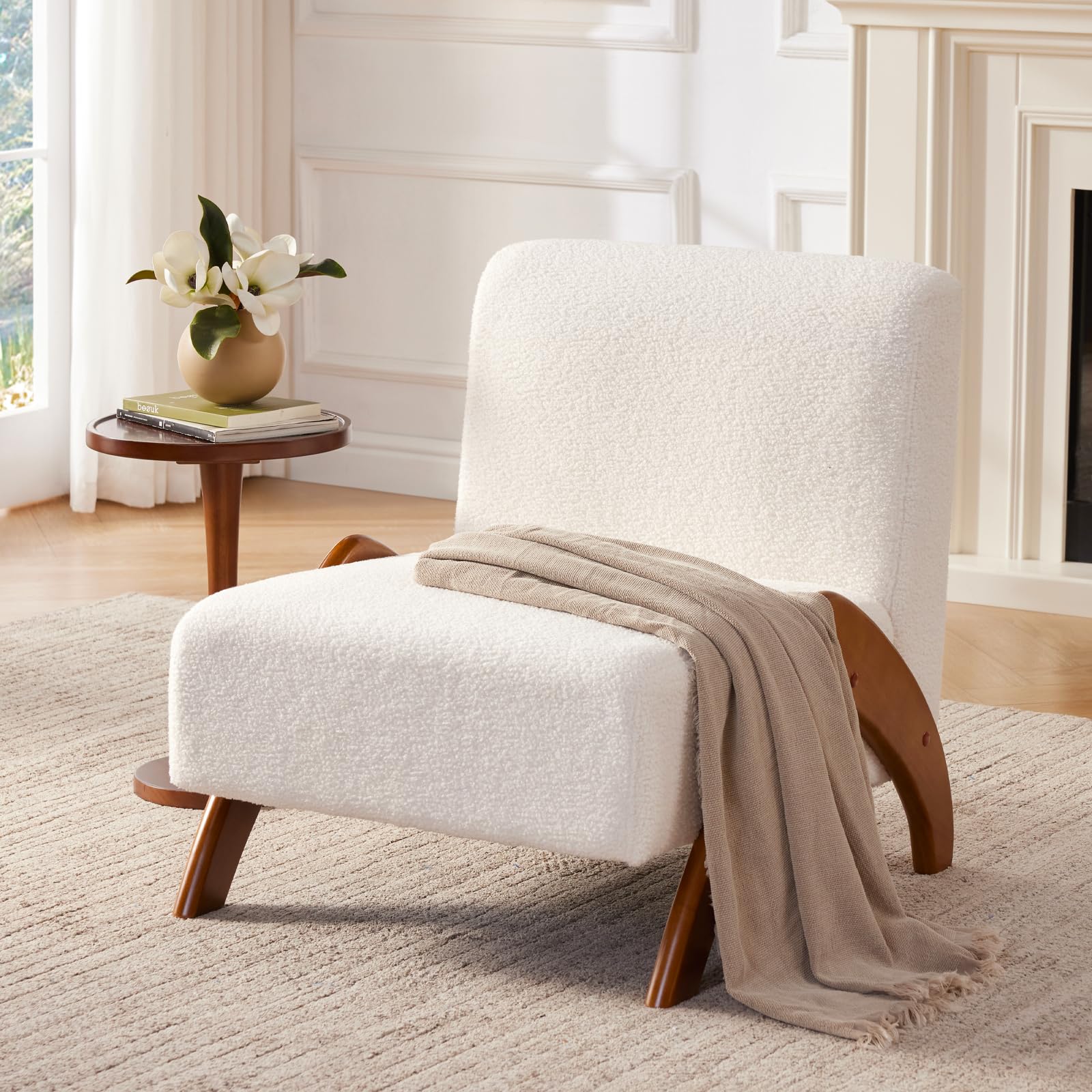 Photo 1 of MILCIL Accent Chair with Wood Legs