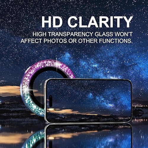Miniatura 519 de Choiche Protector de lente de cámara compatible con iPhone 14 Pro/iPhone 14 Pro Max, protector de pantalla de vidrio templado 9H, accesorios