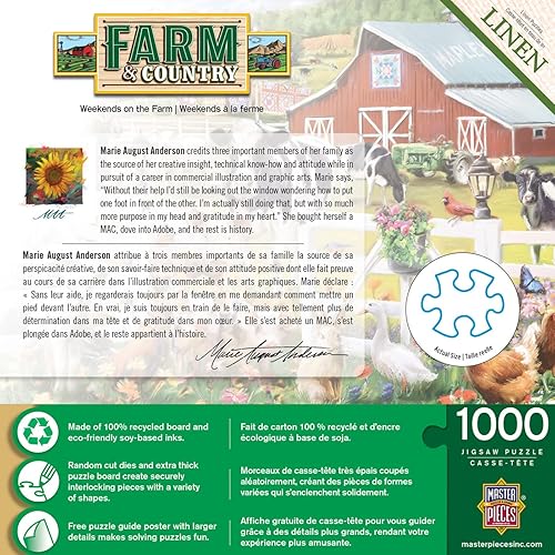 Miniatura 3 de MasterPieces Rompecabezas de 1000 piezas para adultos familia o niños fines de semana en la granja 1925 x 2675 pulgadas