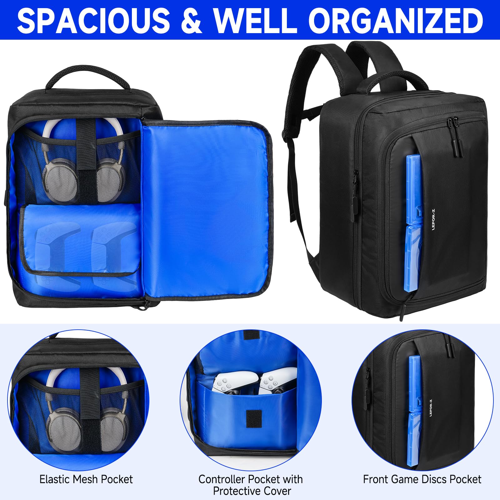 Amazon.com: LEFOR·Z Gaming Travel Backpack Bag Compatible with PS5