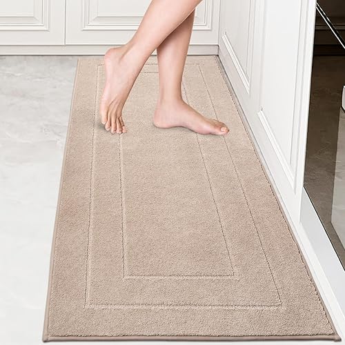 PURRUGS Alfombra de pasillo de cocina lavable a máquina, 24 x 59 pulgadas, antideslizante, súper absorbente, suave para cocina, pasillo y
