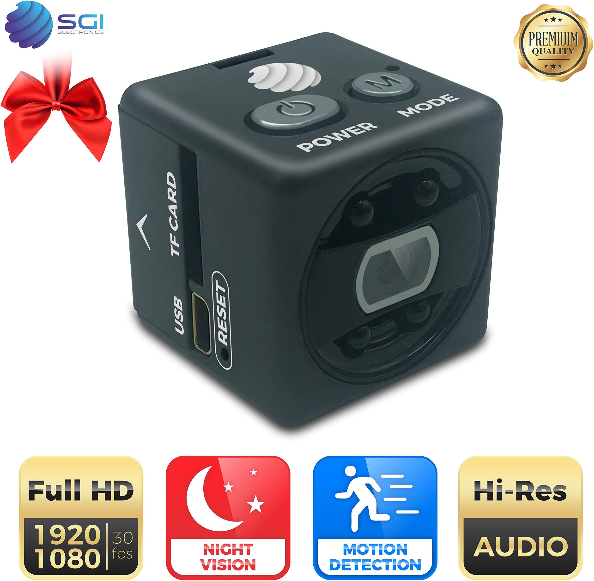 Mini Hidden Camera – Magnetic Portable Body Spy Cam for Home Security with Night Vision - Motion Detection Functions and High Clarity Audio Recording