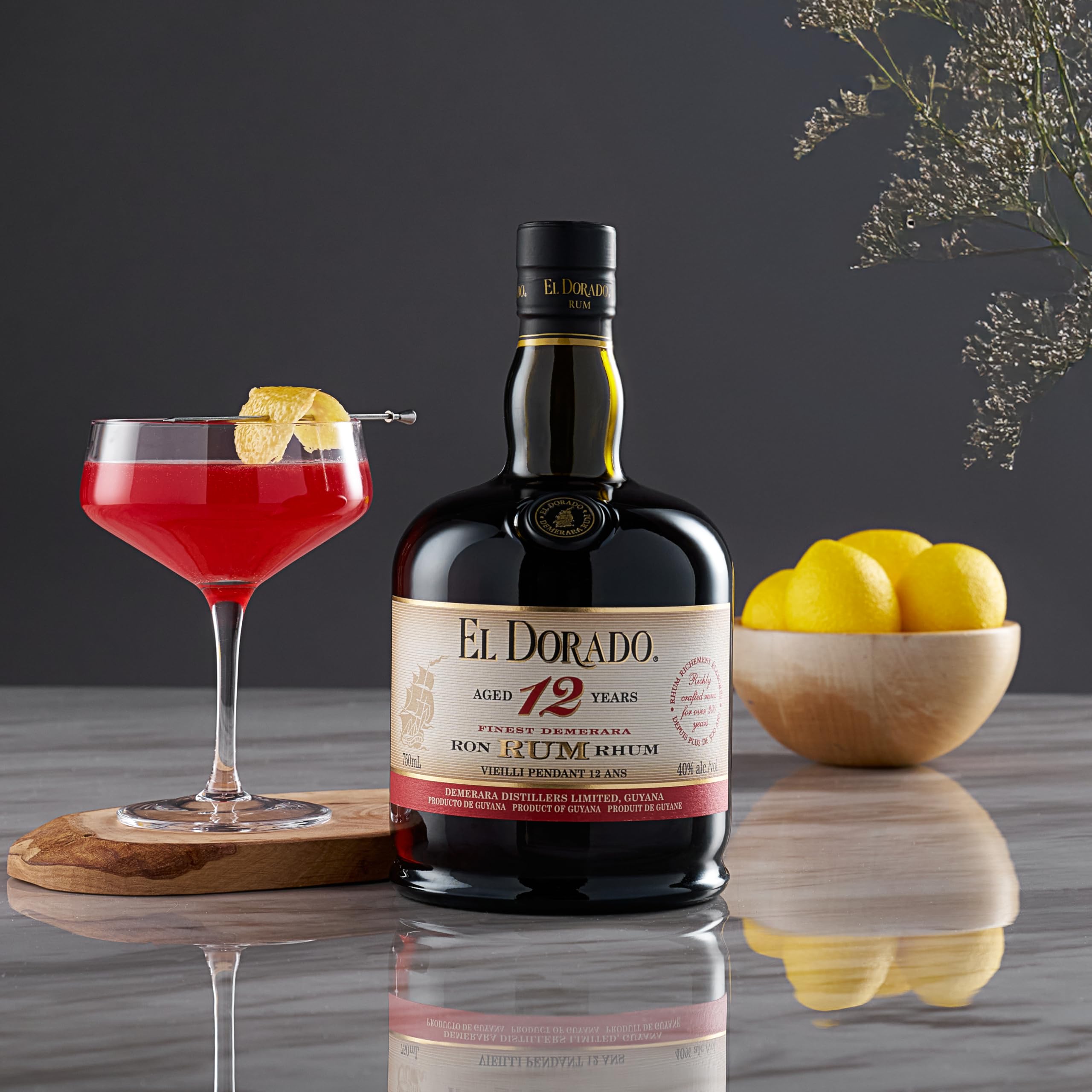 El Dorado, Rum 12 Years Old, 700 ml, Aroma di Frutta Secca, Miele e Caramello con Uva Passa, Note Legnose, Fruttate e Speziate, Invecchiato 12 anni in Guyana in Botti exBourbon, Idea Regalo, 40% Vol.