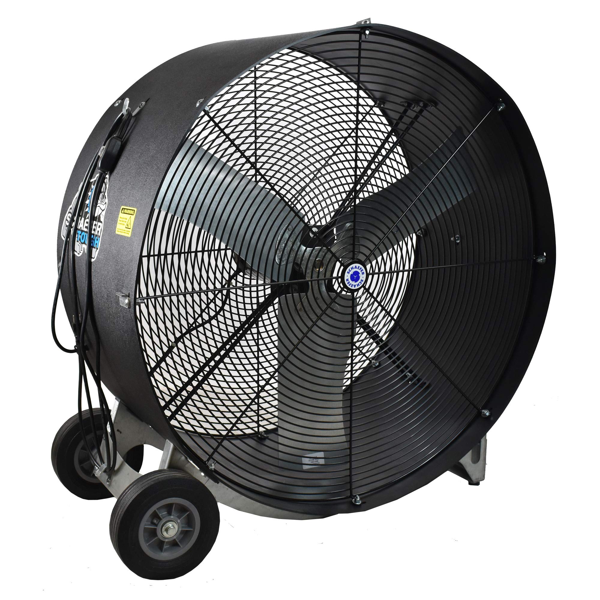 SchaeferVKM36-B-O 36" Versa-Kool Mobile Spot Drum Fan, 1/2 HP, 1-Speed, OSHA Guards, Black. Industrial Floor Fan for Warehouse, Shop, Commercial