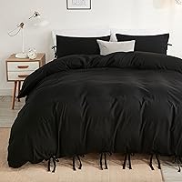 Vista 13 de annadaif - Juego de funda de edredón (algodón, 2-3 piezas (1-2 fundas de almohada, 1 funda de edredón), diseño de lazo ultra suave, para hombres