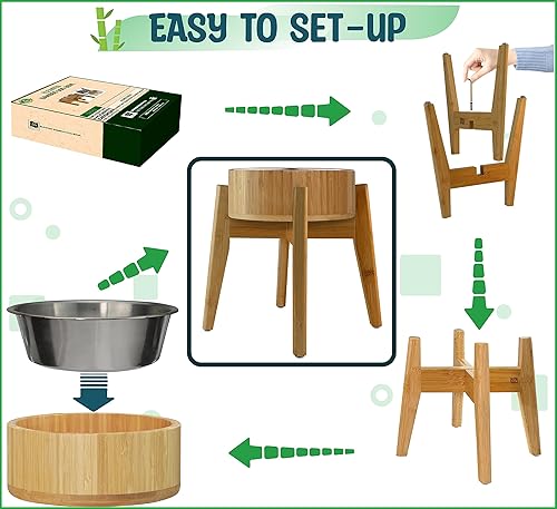 Miniatura 9 de Cuencos elevados para perros grandes  Cuenco elevado de comida para perros (15 pulgadas) para labrador, pastor alemán, perdiguero, caniche,