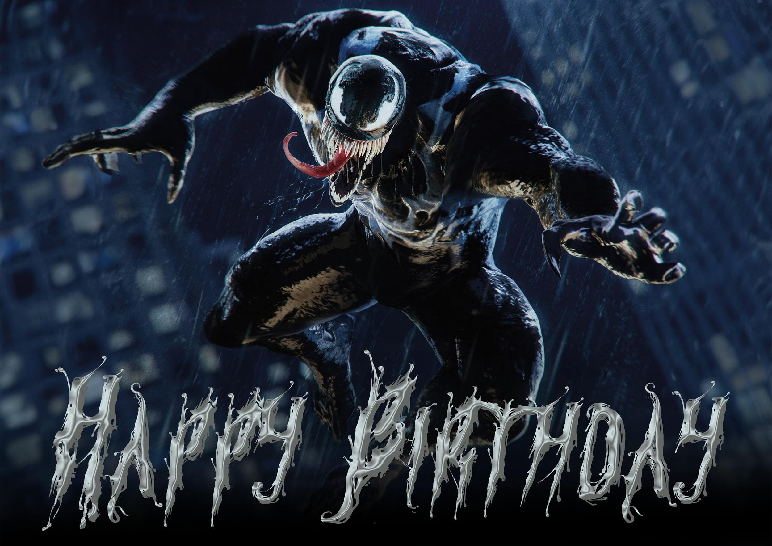 8.3 x 11.7 Inch Edible Square Cake Toppers – Ve_nom Themed Birthday Party Collection of Edible Cake Decorations