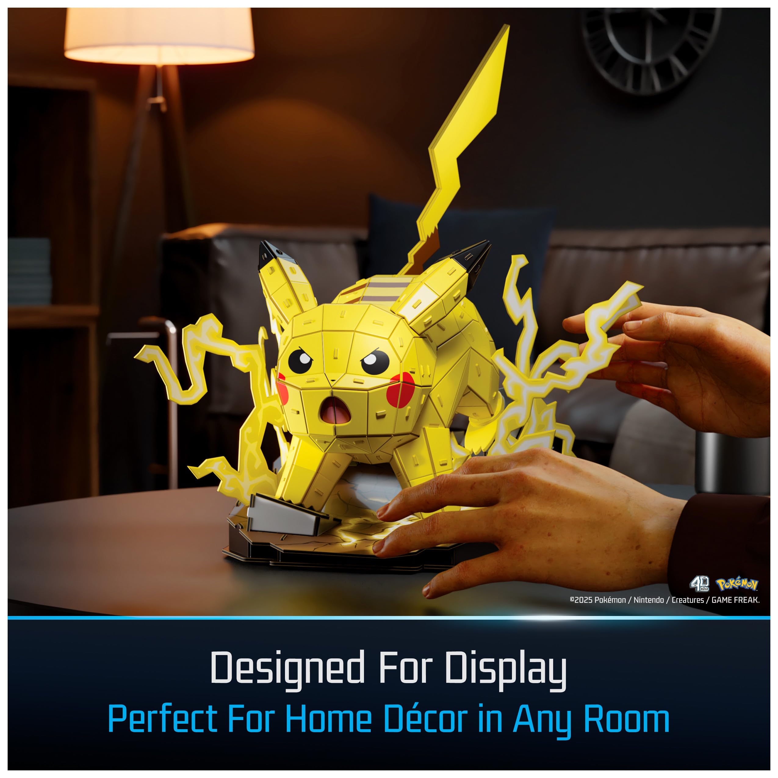 Puzz4d - Maqueta Pikachu de 201 Piezas - Puzzle 3D Pokemon Pikachu de 33 cm - Maquetas para Construir Adultos y Niños - Puzzles para Adultos y Niños - Juegos de Mesa
