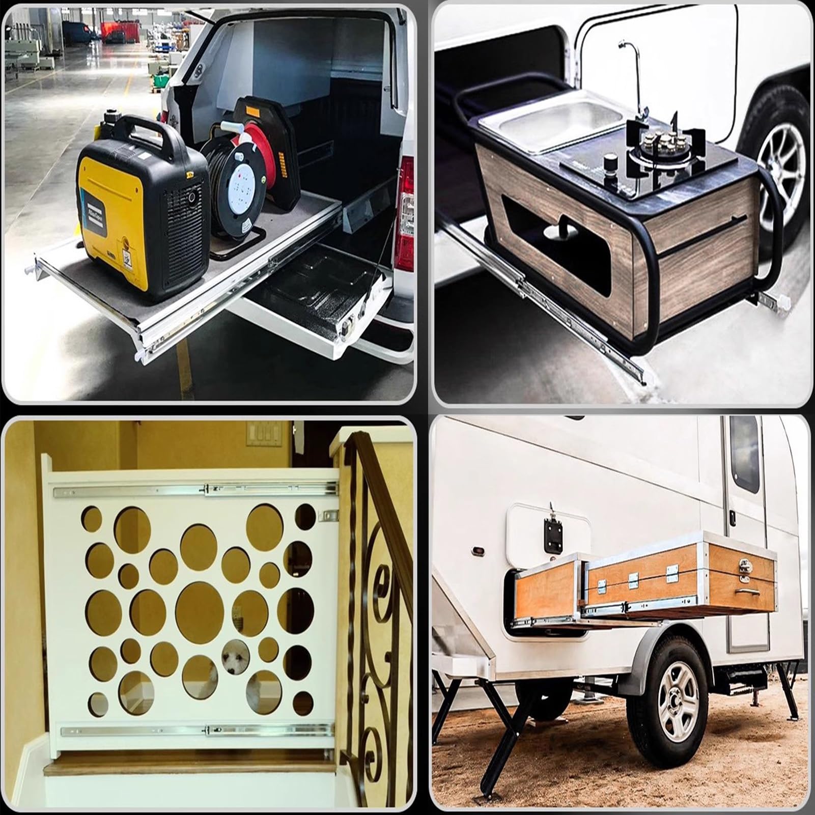 YJEUZCD 1 Pair Heavy Duty Drawer Slides, Soft Close Full Extension Rail, Hidden Mount Rail with Bracket, 3-Fold Cabinet Hardware, Tracks Kit with Locking Devices(100 cm)