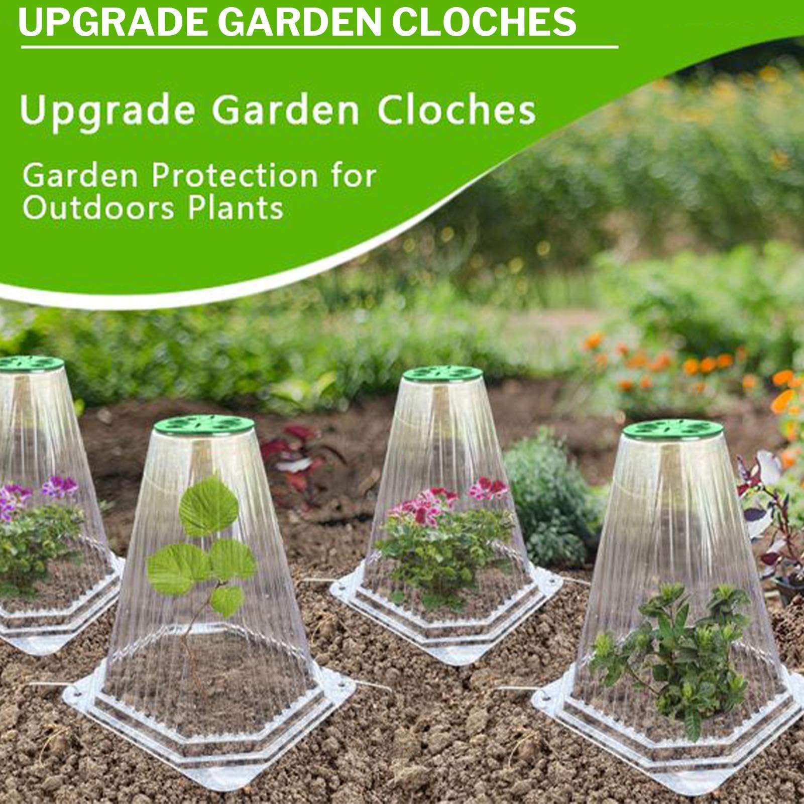 Generisch Cloche pour – Protection des en Forme de Cloche pour l'extérieur, Protection réutilisable avec Trous d'aération et piquets pour Potager Tomate