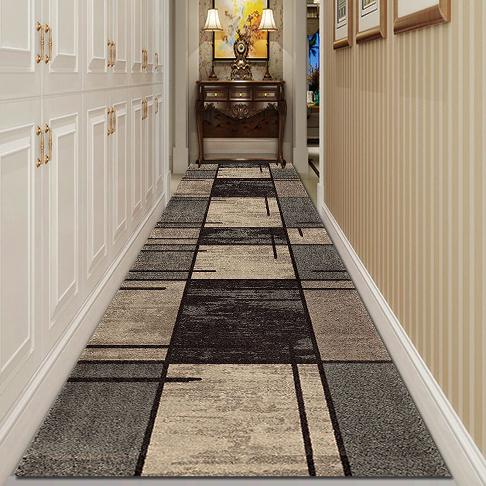 Tapis japonais marron 90 x 120 cm aux finitions soignées