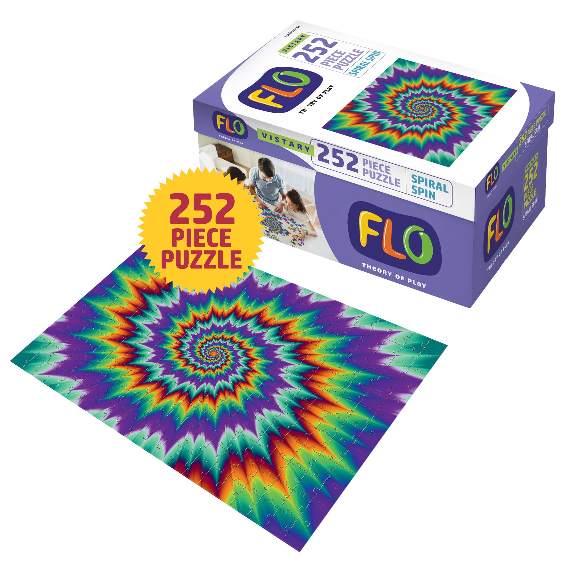 FLO Toys Magic Spiral Spin 252 Pieces Puzzle for Kids and for Adults, Entertaining and Challenging Adventured Illustration Puzzle Game for Family Fun (B0CG26FKR8) Amazon Price History, Amazon Price Tracker