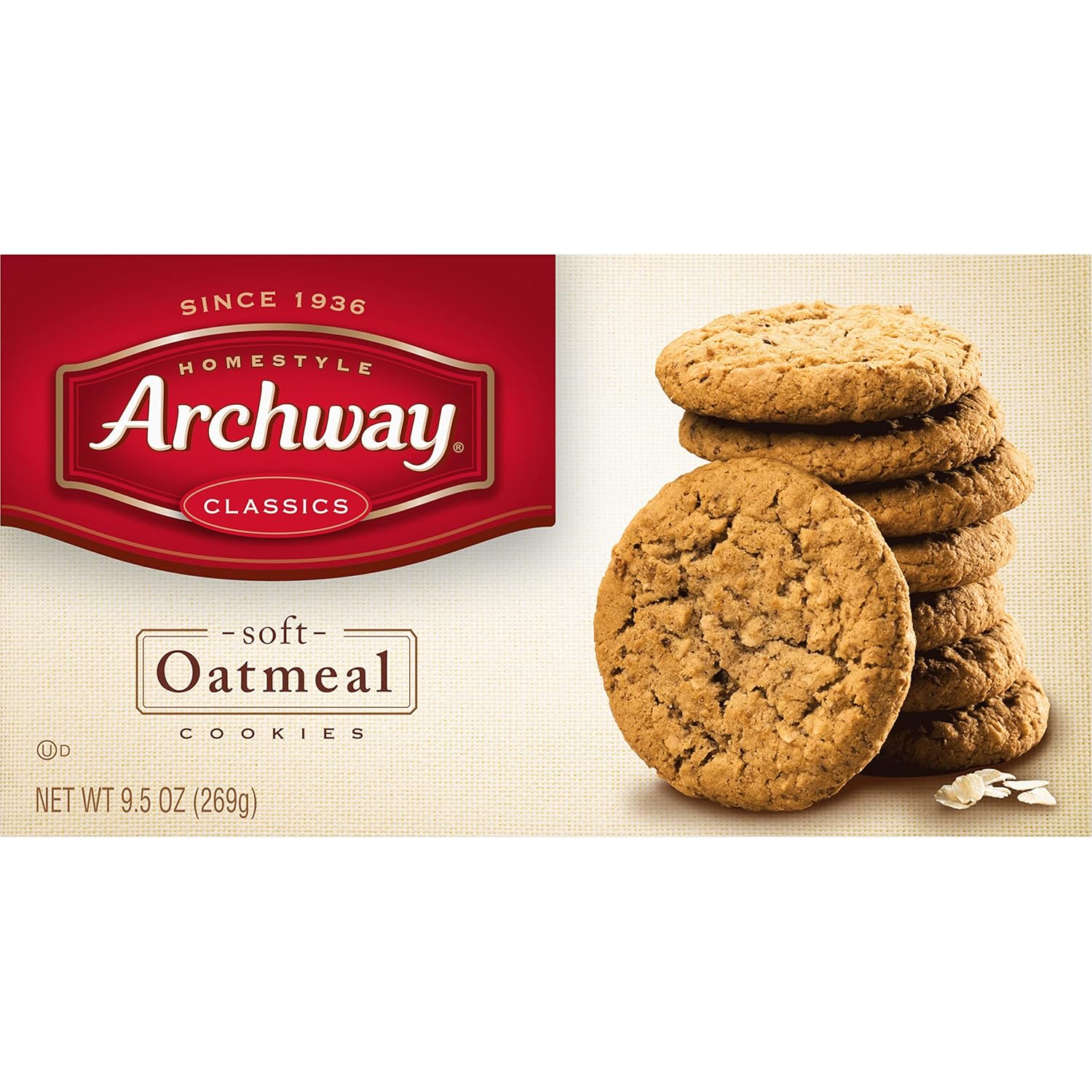 Archway Cookies, Classic Soft Oatmeal Cookies, 9.5 Oz (Pack of 9)