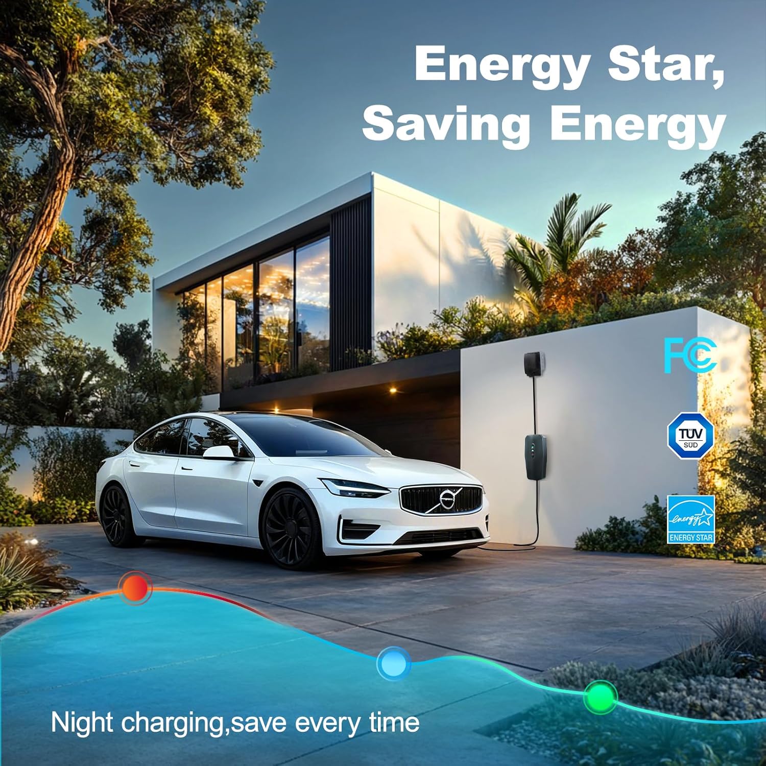 Level 1&2 EV Charger 2026 Upgraded 16A 3.5KW - 20FT Cable & Dual NEMA Adapter (5-15/6-20) - 110V-240V Portable Electric Car Charger for All SAE J1772 EVs - Image 4