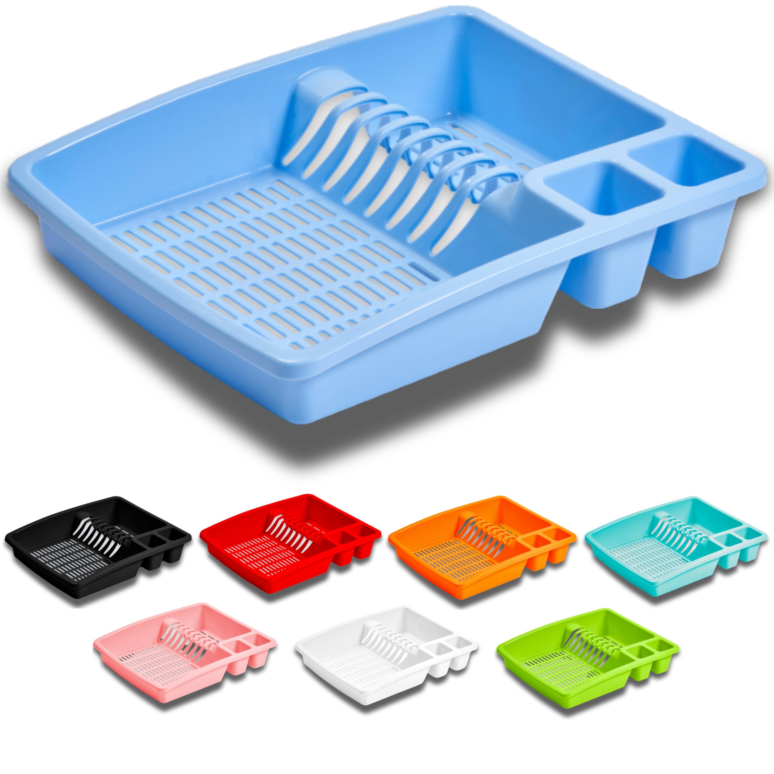 Buzztrove - Large Size Premium Dish Drainer Rack – Multi-Color Sink Drainer, Draining Board Rack, Dish Drying Rack for Efficient Kitchen Organization