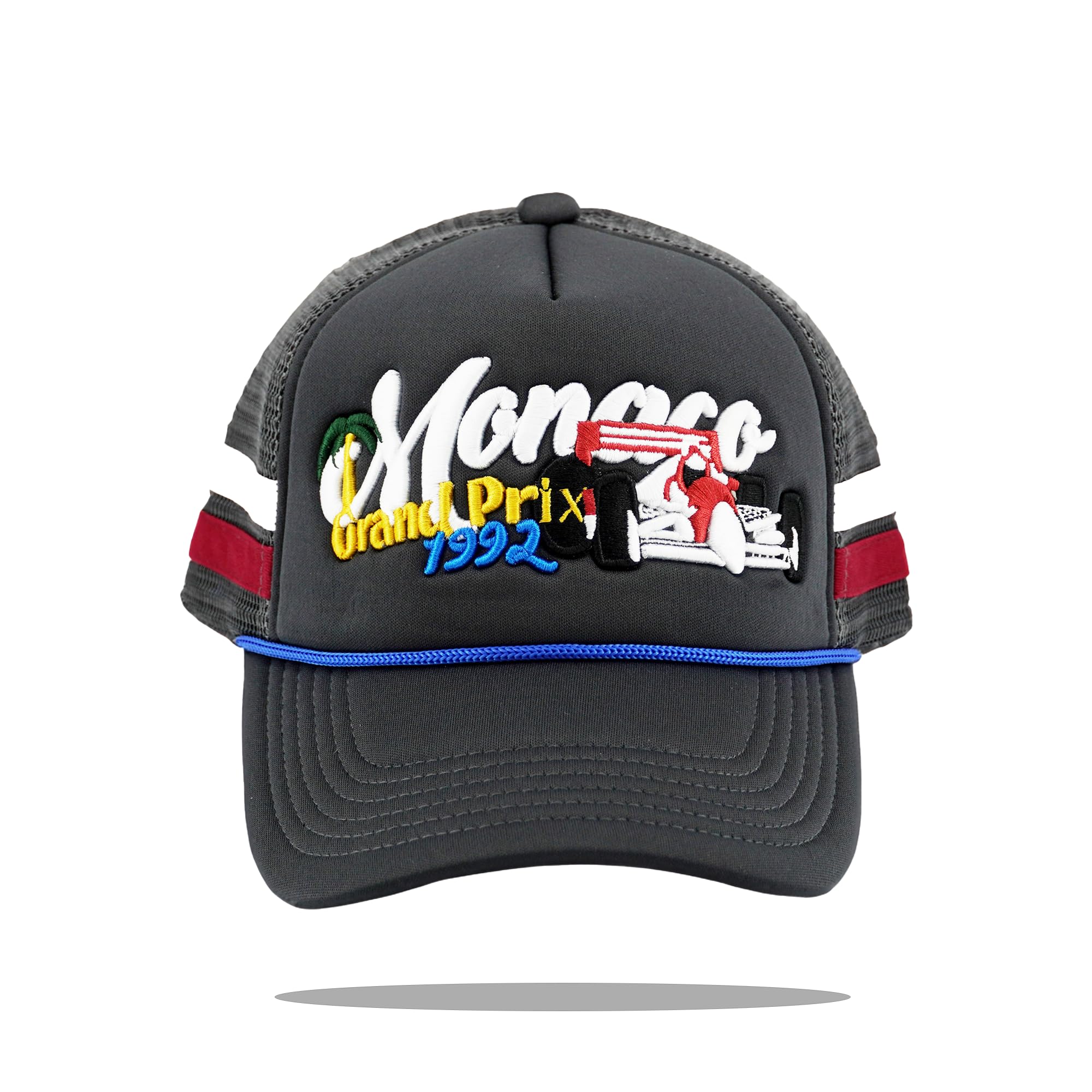 GCBalaclava Monaco Grand Prix 1992 Racing Premium Trucker hat Fishing bass Trendy car mesh hat Automotive USA Baseball hat Grey