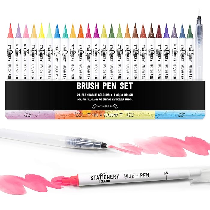 Buy STATIONERY ISLAND Watercolour Brush Pen Set Colouring Highlighter