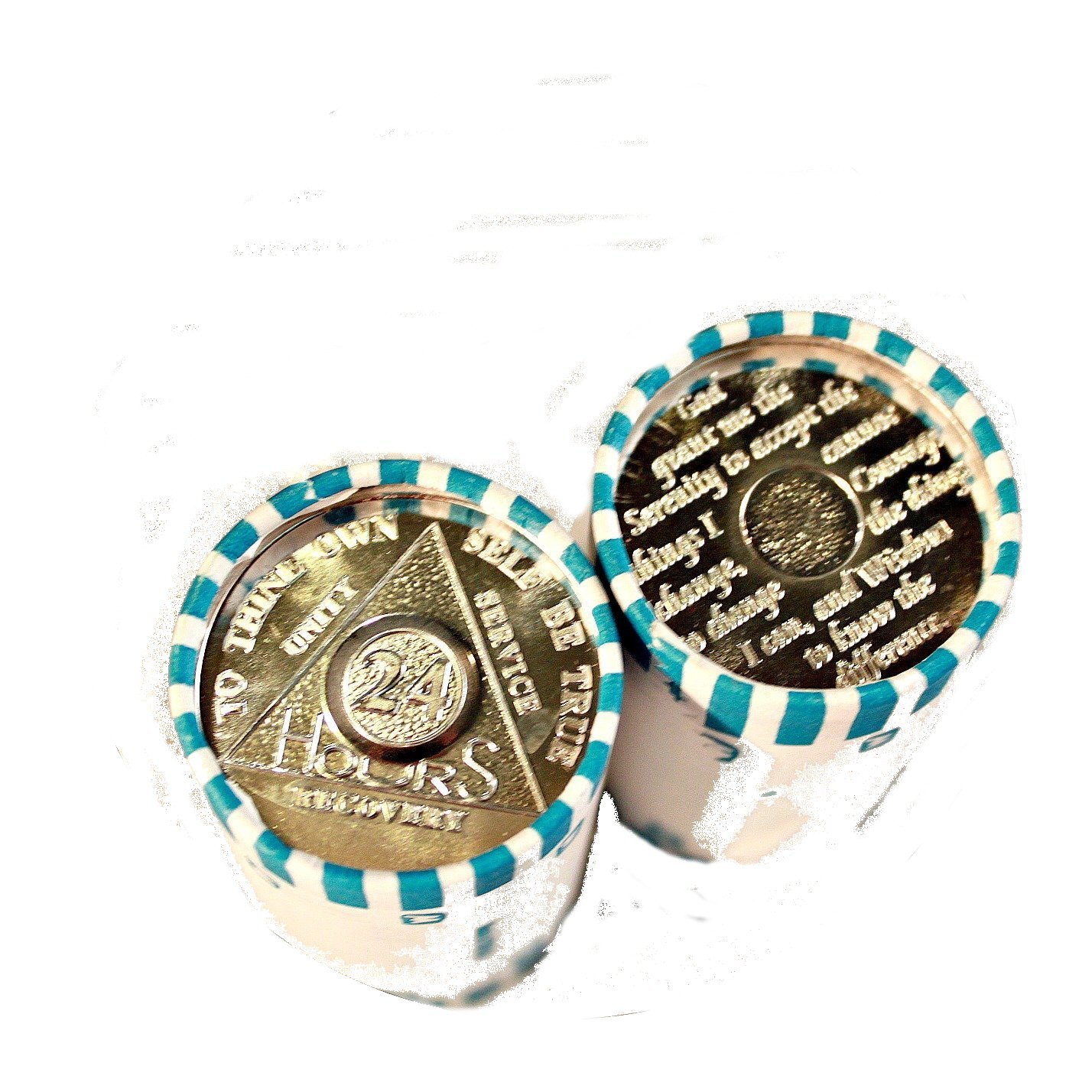 AA 24 Hour Blue Aluminum Chips (Lot of 50)