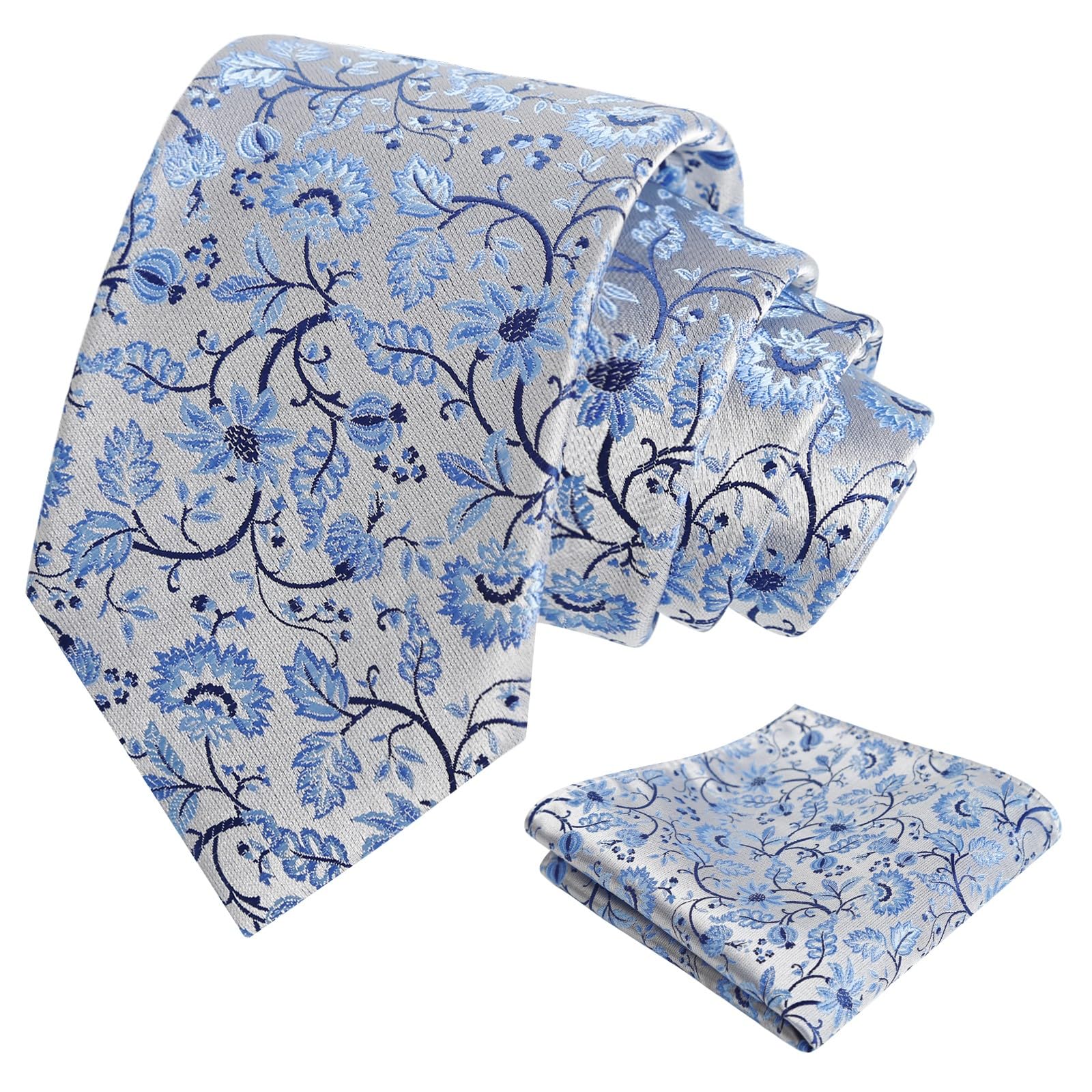 Alizeal Mens 3.15inches Leaf Flower Pattern Tie Set