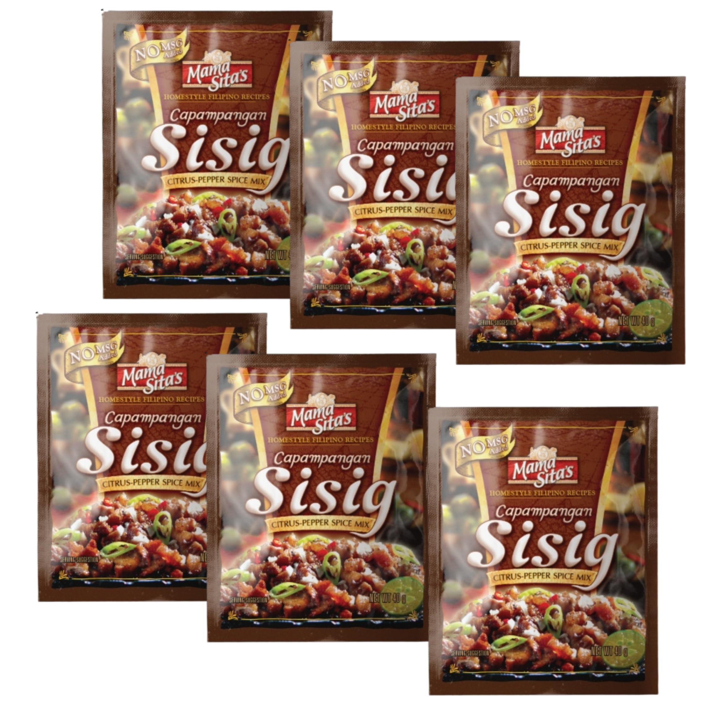Mama Sita'sCapampangan Sisig Mix Citrus-Pepper Spice Mix 1.4oz(40g) 6 Pack