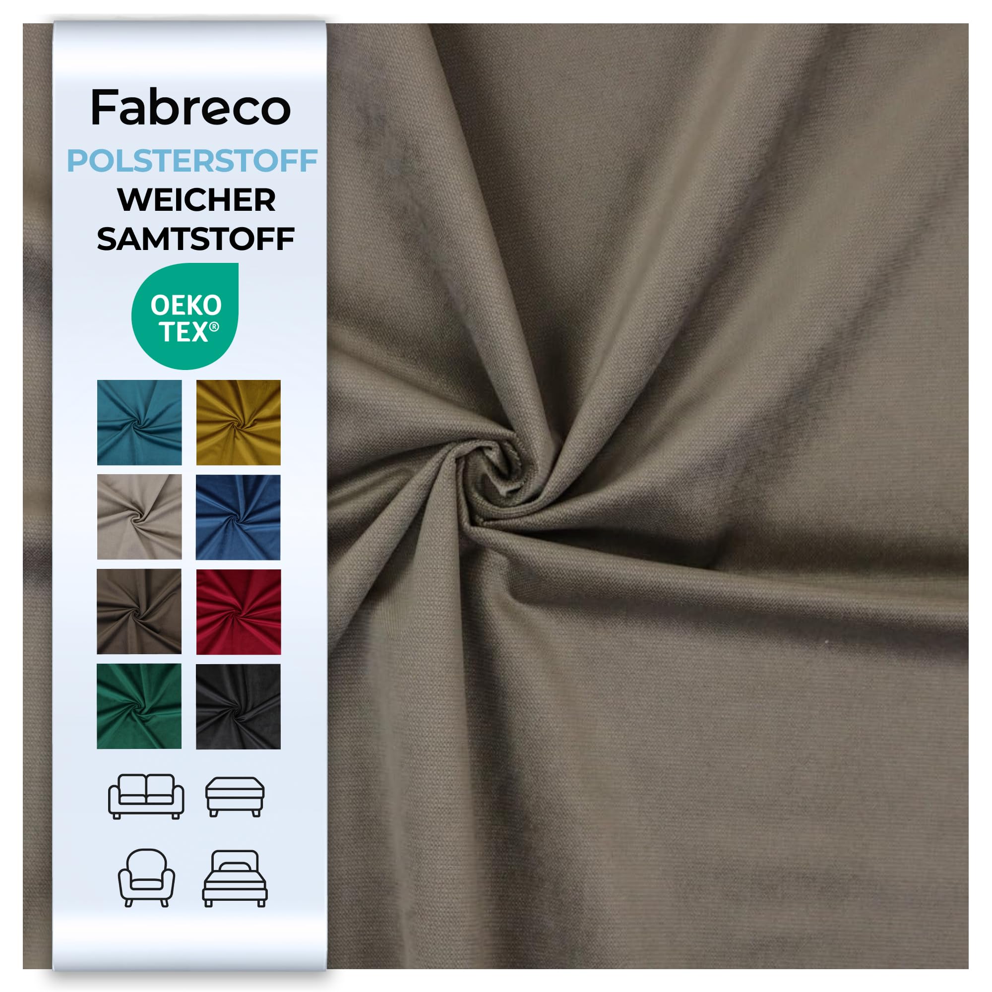 Fabreco MONILLA Microfaser Velours Meterware 3 M x 143 cm br