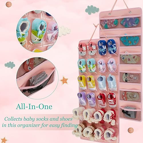 Miniatura 2 de HUHYNN Organizador de zapatos de bebé para 12 pares de zapatos de bebé para niños y niñas organizador de zapatos de bebé de doble cara con múltiples