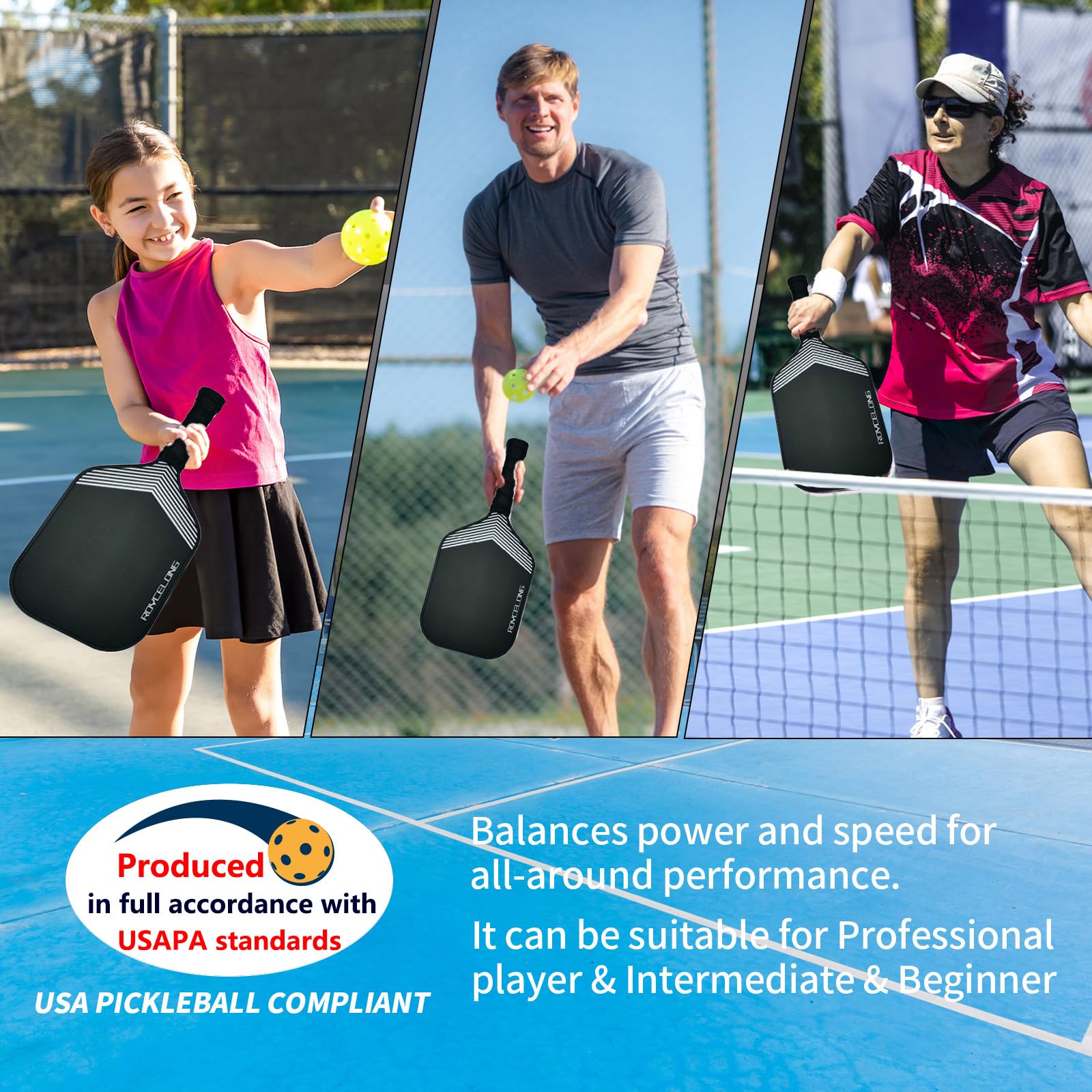 Amazon | ピックルボールパドル ピックルボールラケット T700 カーボン