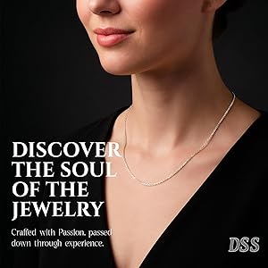 Amazon.com: DSS 925 Sterling Silver Necklace for Women, Cable