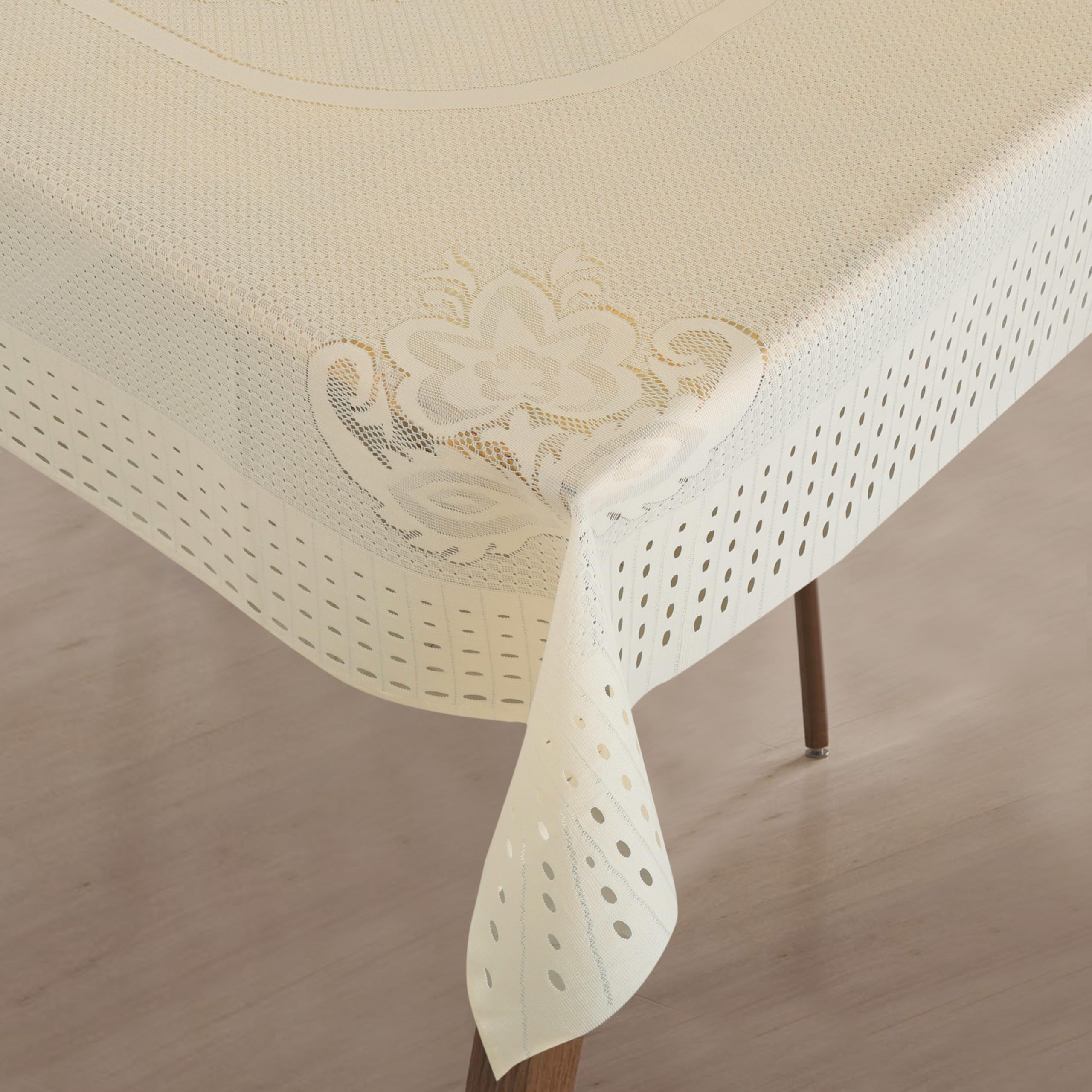 Homerz Premium Center Table Cloth, Cotton Table Linen, Royal and Durable Cover (Duster Plain Cream, 40x60 inch- Center Table)