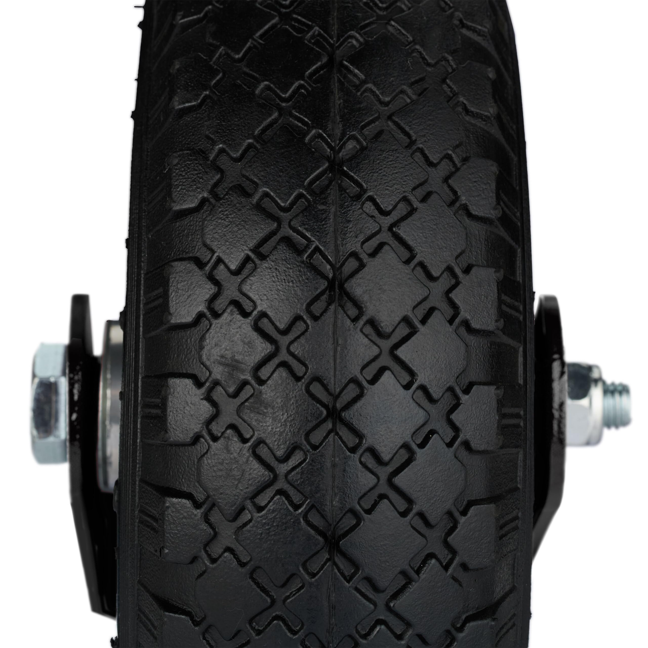 Relaxdays Set 2 Ruote fisse + 2 girevoli, pneumatiche 3.00-4, Portata 120 kg, Nero/Argento, Rotelle