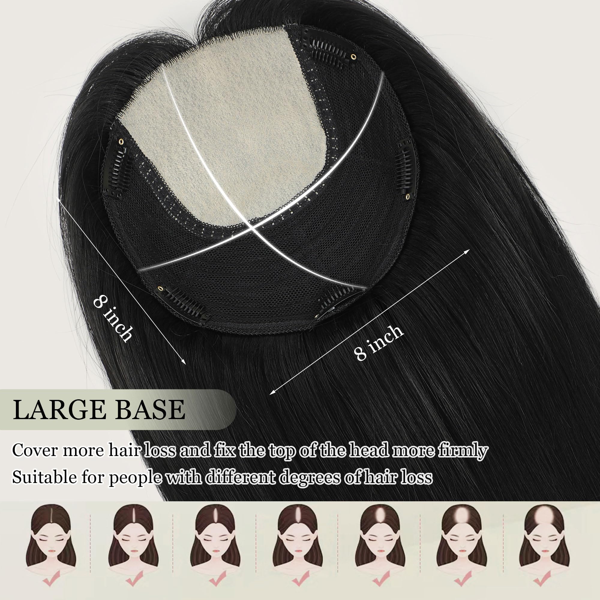 Amazon.com : Aimeolyn Real Human Hair Toppers for Women  display picture 1