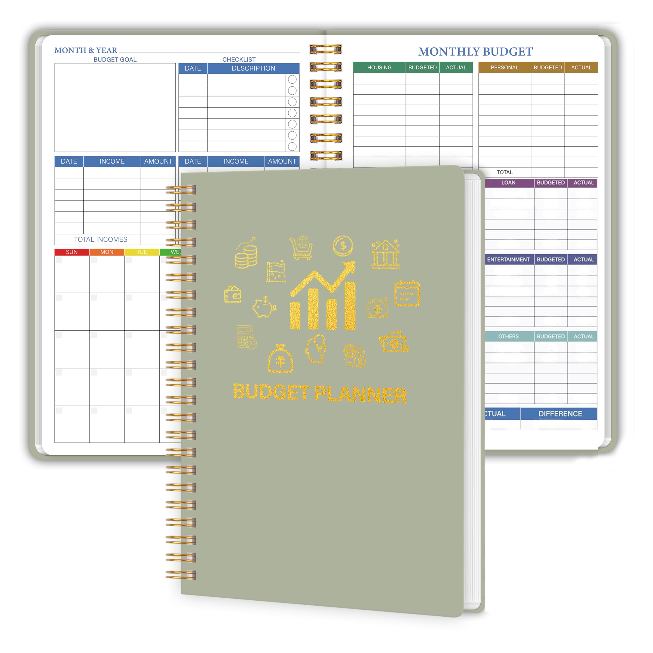 Budget Planner - Monthly Financial Planner Organizer with Expense Budget Book/Expense Tracker Notebook/Accounting Book to Manage Your Money