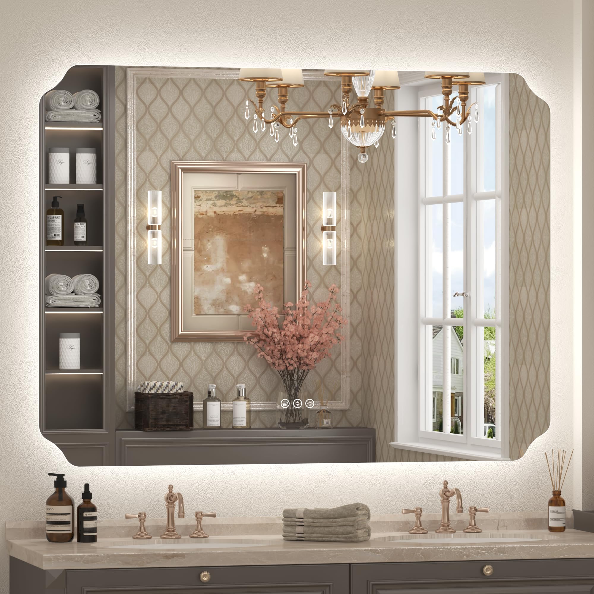 48x36 Inch Backlit LED Lighted Bathroom Mirror