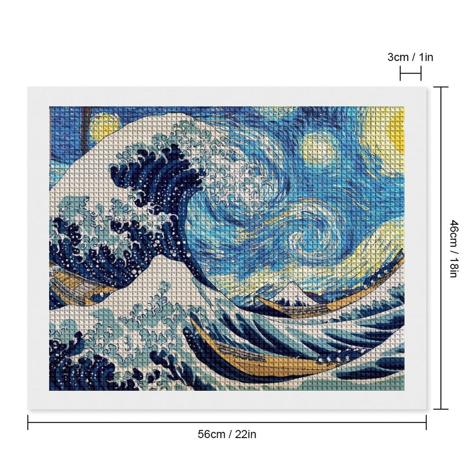 Amazon.co.jp: 神奈川沖浪裏 ゴッホ 星月夜 ダイヤモンドアート 5D
