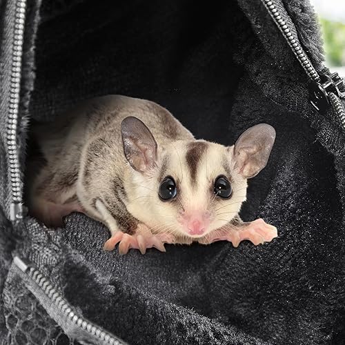 Miniatura 6 de Sweetude 2 bolsas de unión de Sugar Glider para animales pequeños, bolsa de dormir transpirable para animales pequeños con correa para el hombro
