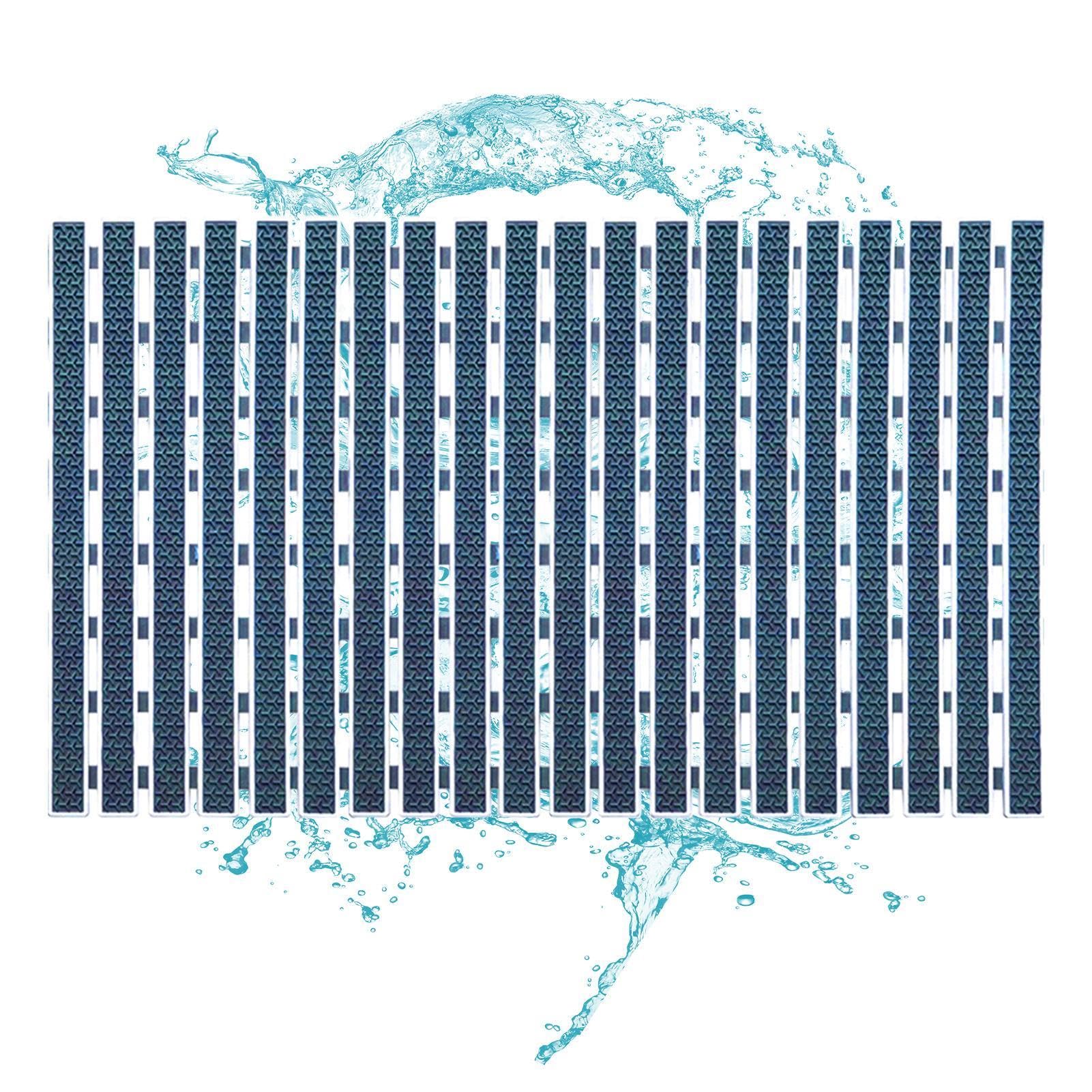 Tapis de salle de bain rayé | Tapis de sol antidérapant | Excellent tapis | de drainage avec ventouse, tapis en caoutchouc à rayures en forme de Y pour baignoire et salle de bain