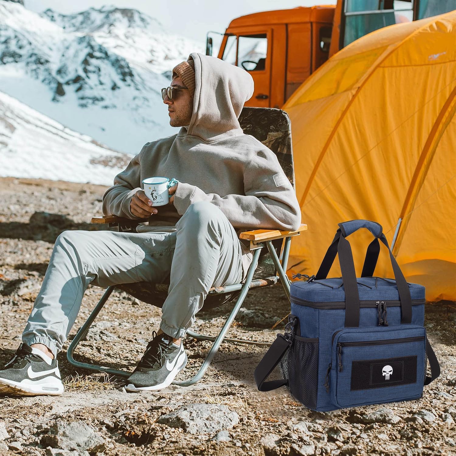 Borsa Pranzo per Uomo, Borsa Termica Tattica con Sistema MOLLE, Isolata, Impermeabile e Capiente, per Donna e Adulti, con Tracolla Regolabile, Ideale per Lavoro, Picnic, Ufficio e Tempo Libero.