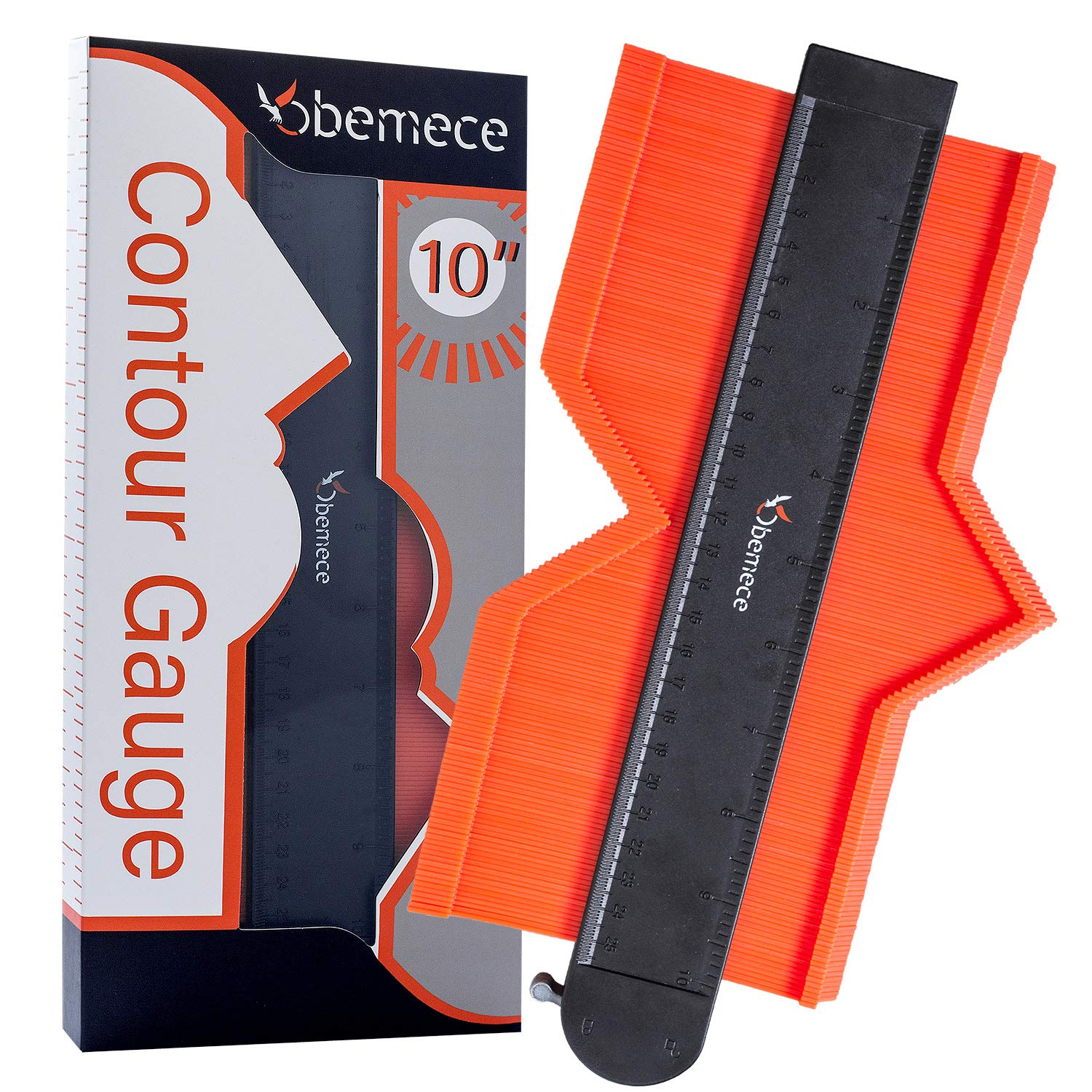 bemece Contour Gauge,Profile Tool with Lock, 10 Inch Precisely Copy Irregular Shape Duplicator for Woodworking, Tiles and Laminate